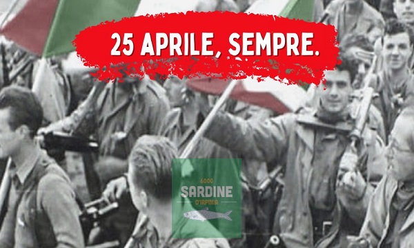 25 aprile, Sardine d’Italia: ‘Pietra miliare della nostra storia’