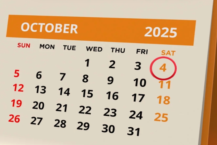Calendario 4 ottobre 